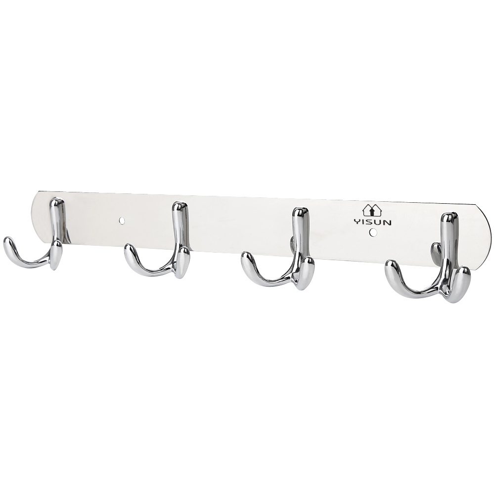 YISUN Stainless Steel Coat Robe Hat Clothes Towel Hooks Wall Mounted Bathroom Hooks